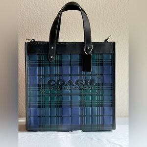 Coach Field Tote - Plaid Print